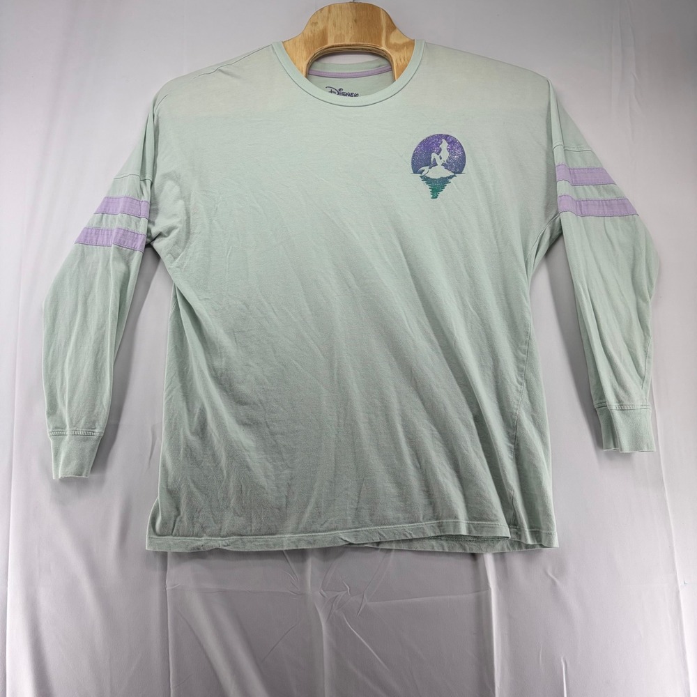Disney Little Mermaid Atlantica Spirit Jersey Shirt Mint Green XL Ariel Glitter